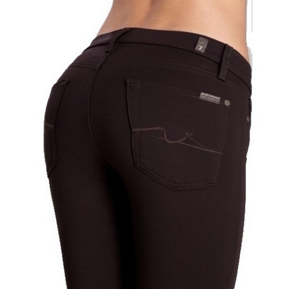 7 For All Mankind Ponte Stretch Brown Jeggings/Skinny Ankle Pants, Size 27 ~ GUC - Picture 2 of 13